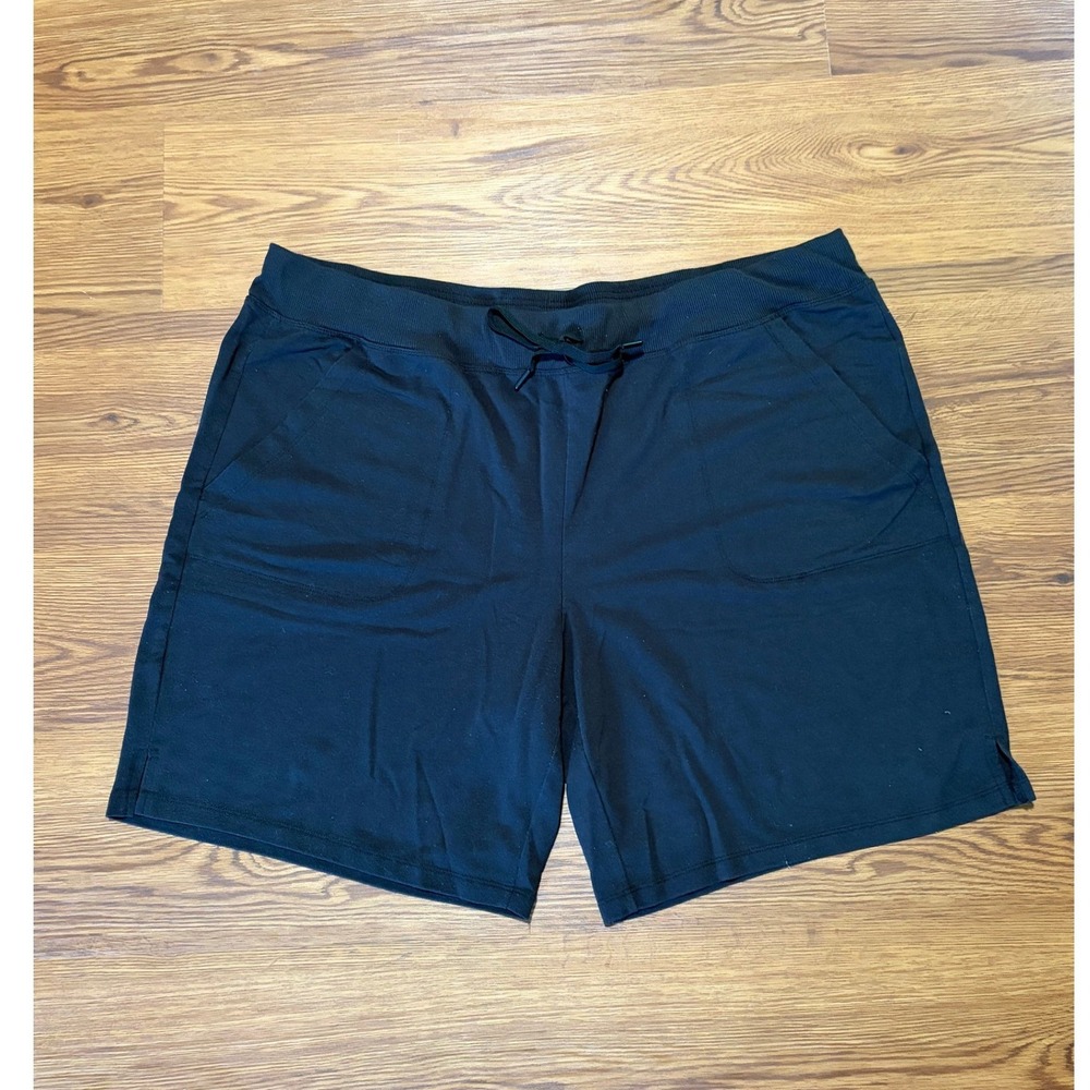 Athletic Works Black Knit Drawstring Shorts Plus Size XXXL 22 Recycled Blend
